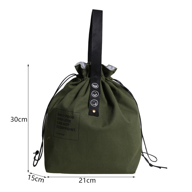 Canvas Lunch Bag Bento Box Handbag Outdoor Portable Picnic Job School Container Fresh Keeping Food Storage Travel Accessories