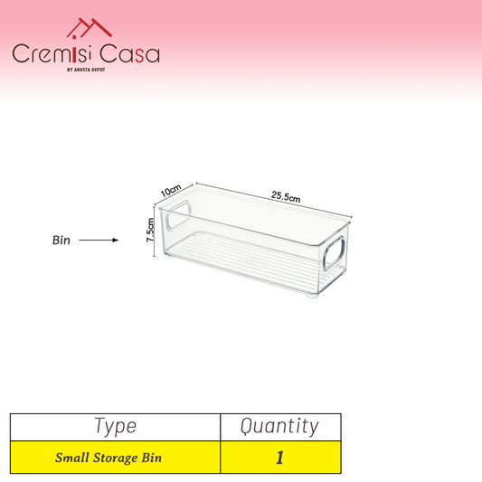 Small Organizer Bin - 1 Piece Clear