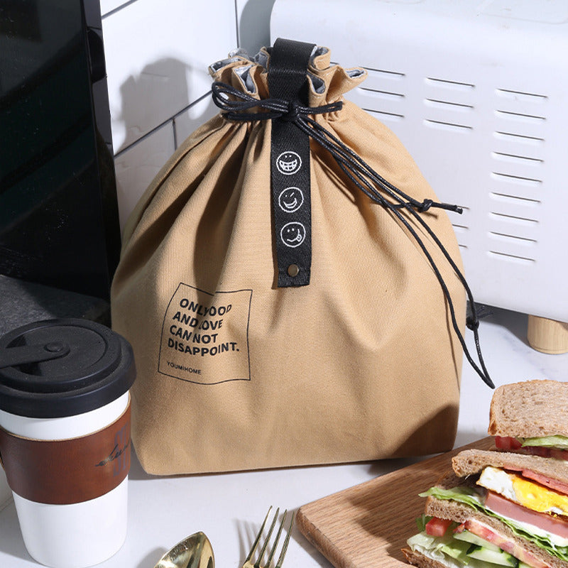 Canvas Lunch Bag Bento Box Handbag Outdoor Portable Picnic Job School Container Fresh Keeping Food Storage Travel Accessories