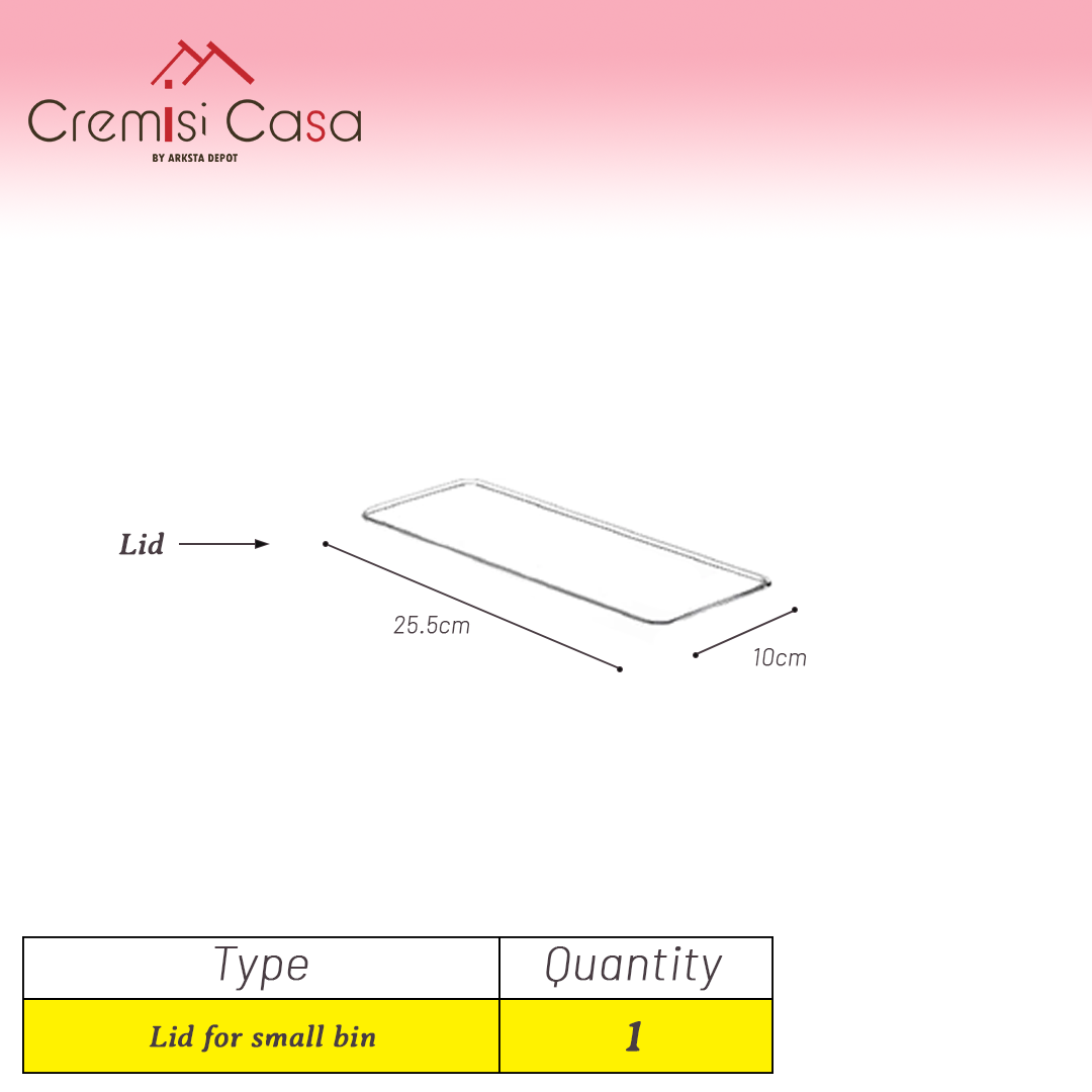 Small size lid for Organizer Bin - 1 Piece Clear