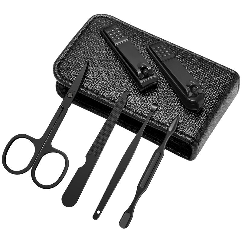 New 6 Pcs Portable Luxury Manicure Sets Pedicure Kits Bright Nail Clipper Set Personal Care Tools Eyebrow Scissors