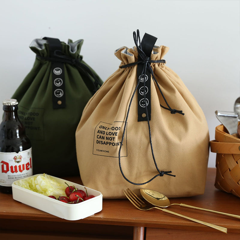 Canvas Lunch Bag Bento Box Handbag Outdoor Portable Picnic Job School Container Fresh Keeping Food Storage Travel Accessories