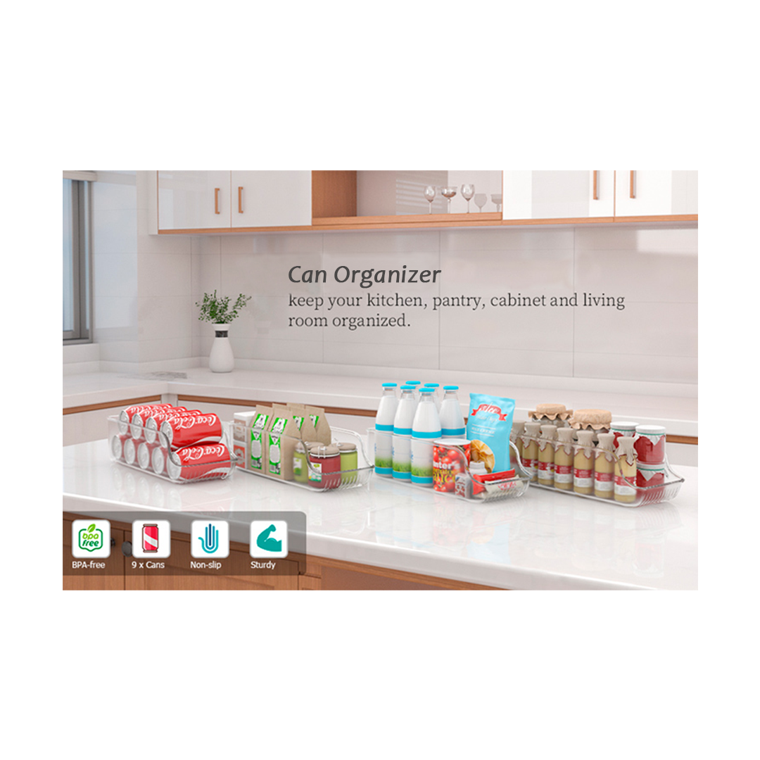 Beverages Organizer Bin - 2 Pcs Clear