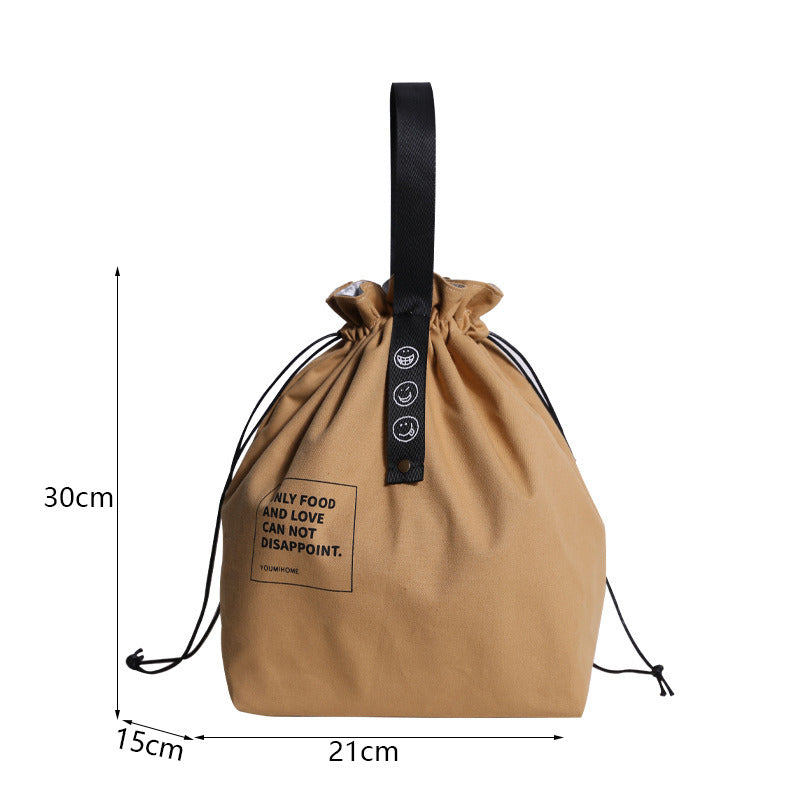 Canvas Lunch Bag Bento Box Handbag Outdoor Portable Picnic Job School Container Fresh Keeping Food Storage Travel Accessories