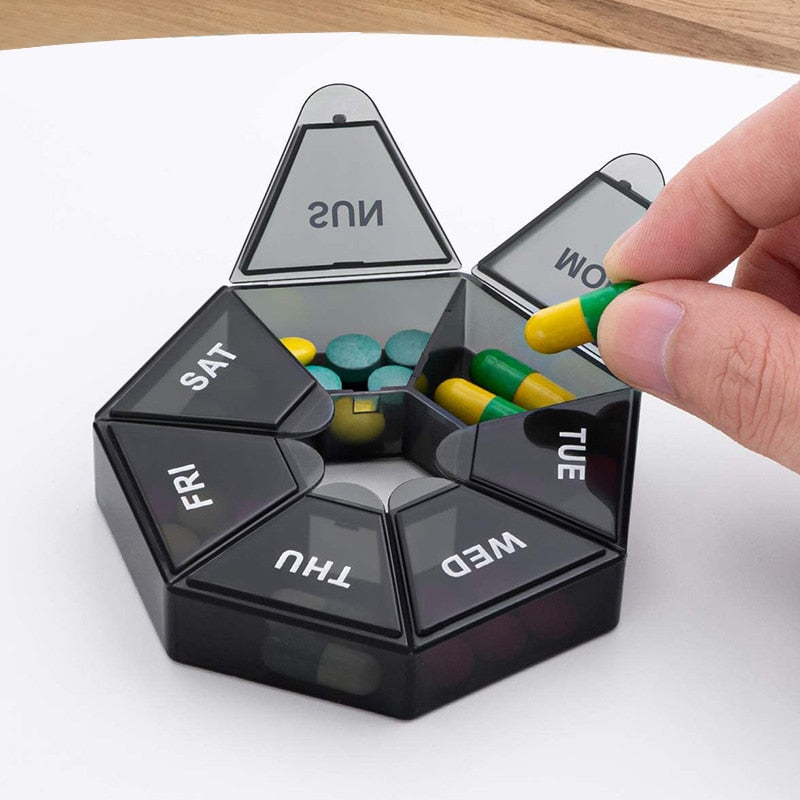 7 Days Pill Storage Box Mini Travel Portable Medicines Dispenser Multifunction Plastic Seven Compartment Box